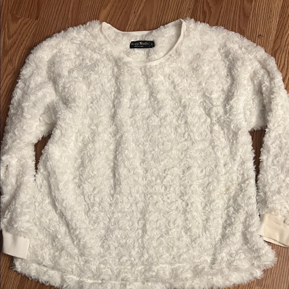 Cozy White Crew Neck Sweater